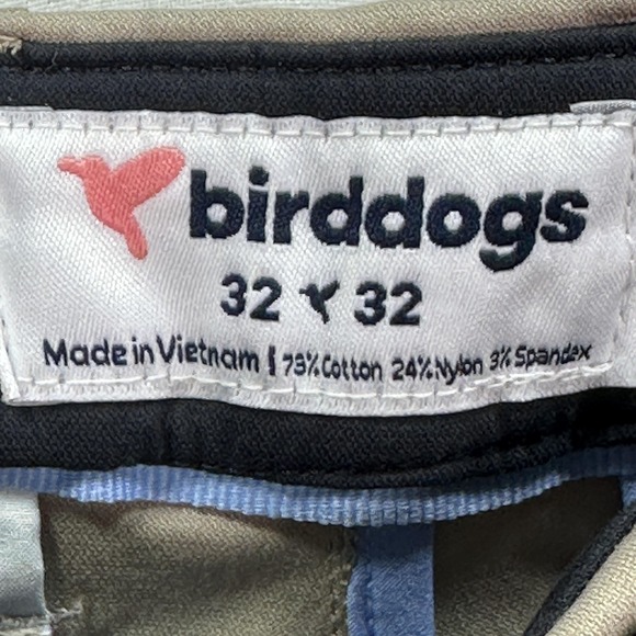 Birddogs Pants Mens 32 x 32 Khaki Chino Stretch Performance Golf Zipper Pocket - Picture 5 of 10